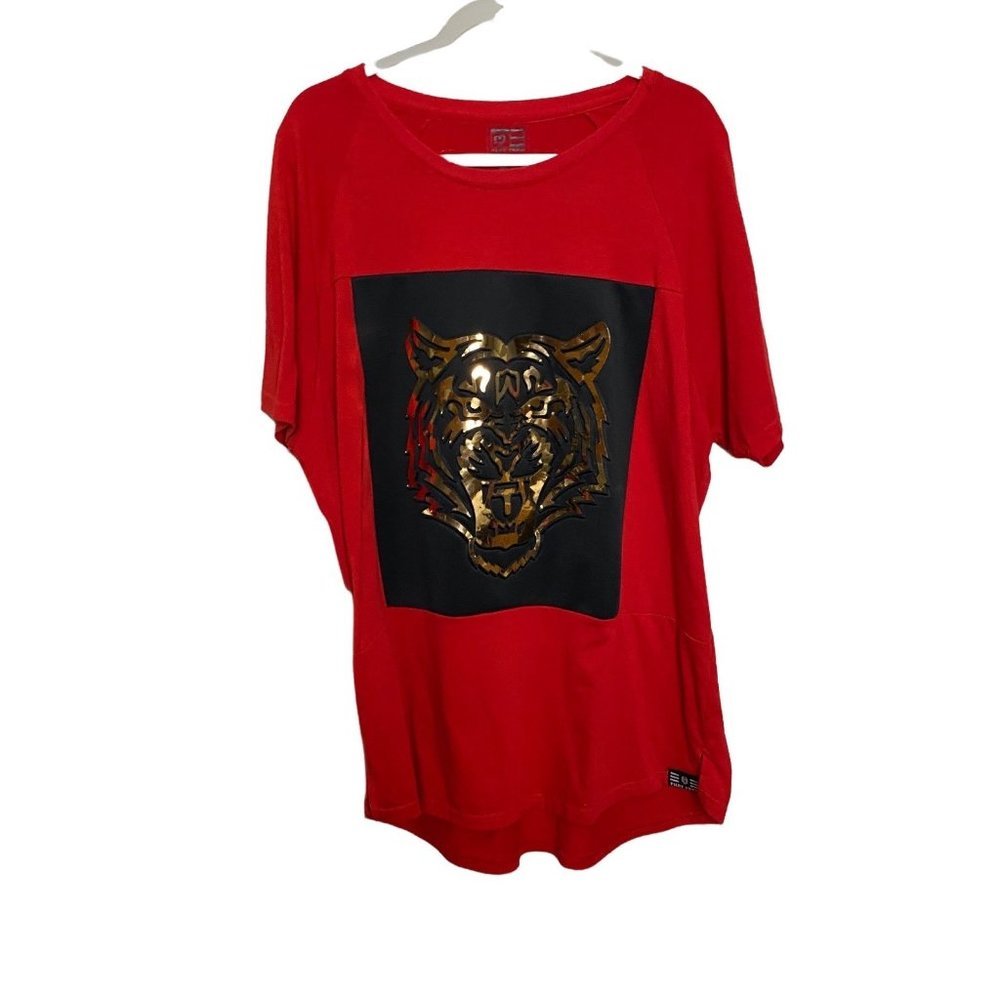 Vintage Phat‎ Farm Men XXL Gold Lion Red Tee Shirt Cotton Blend